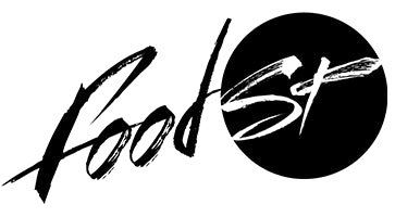 FoodSt Logo black on white background