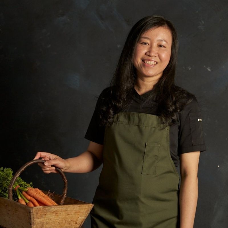 Image of Iris, FoodSt Cook with a basket and carrots