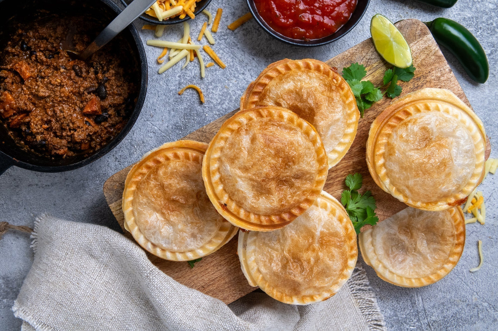 Hearty Beef, Black Bean & Chorizo Chilli Pies - Made Simple with a Pie Maker