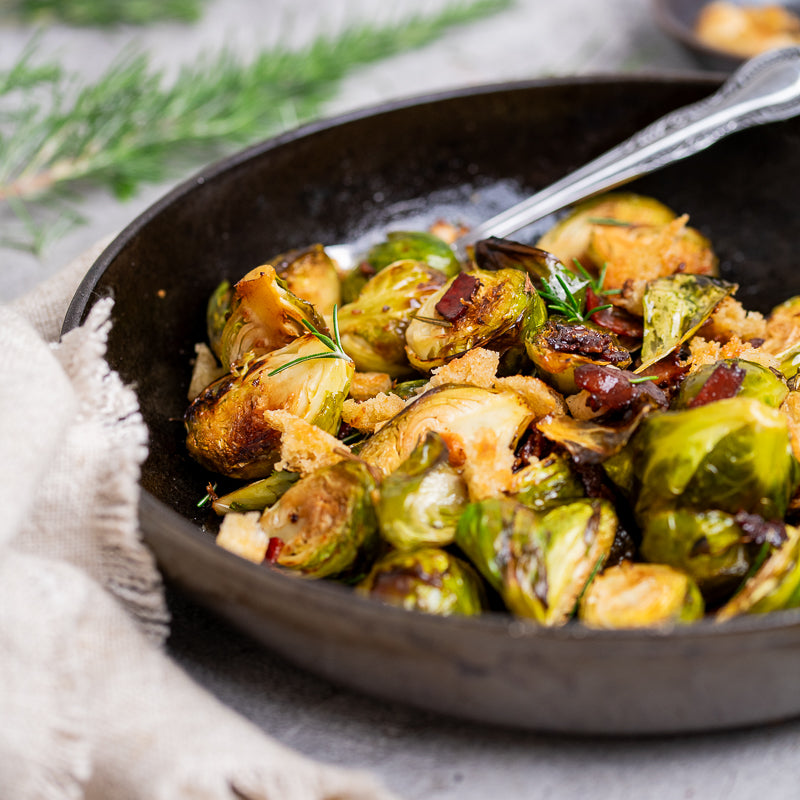 Davide&#39;s Brussels Sprout Gratin With Smokey Bacon And Macadamia Crumb