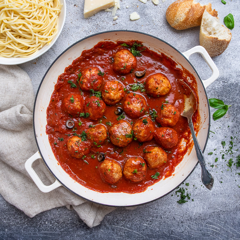 Davide's Chicken Meatballs alla Puttanesca