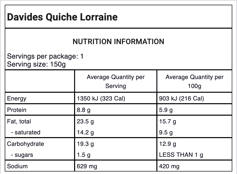 Davide's Quiche Lorraine