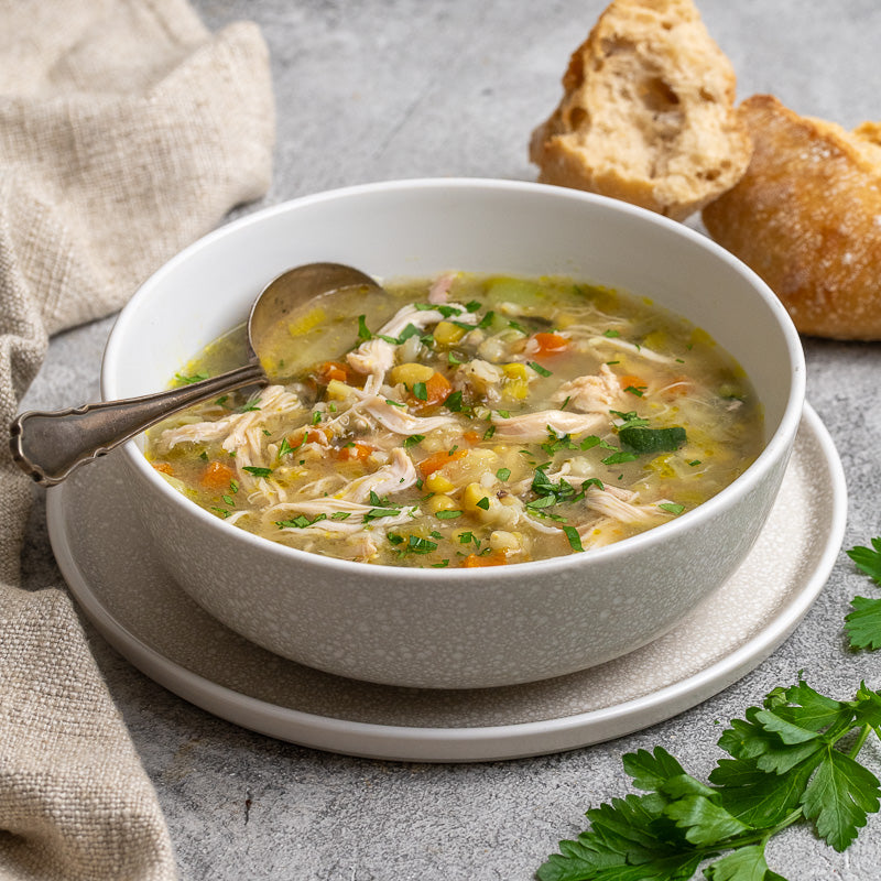 Image of bowl of Nat&#39;s Nourishing Chicken Soup with Vegetables