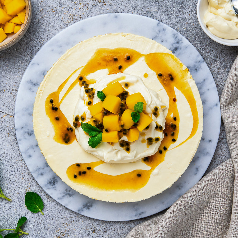 Paolo's Christmas Pavlova Cheesecake with Mango & Passionfruit