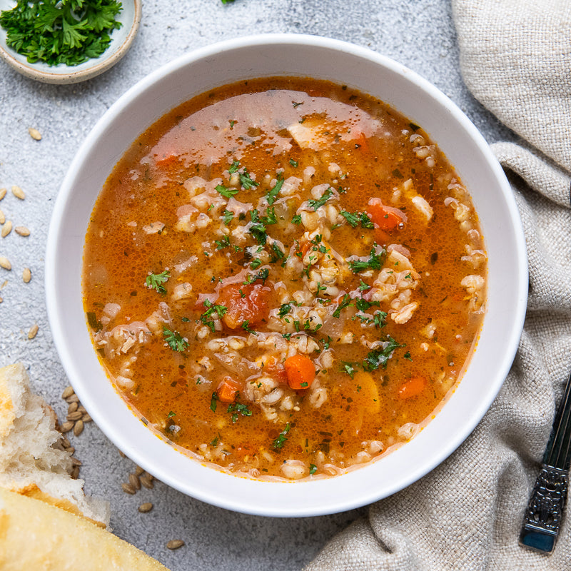 Paolo's Chicken and Barley Soup