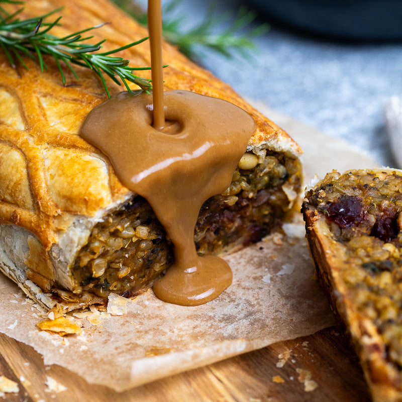 Nat&#39;s Roasted Vegetable Wellington With Porcini Gravy (V)