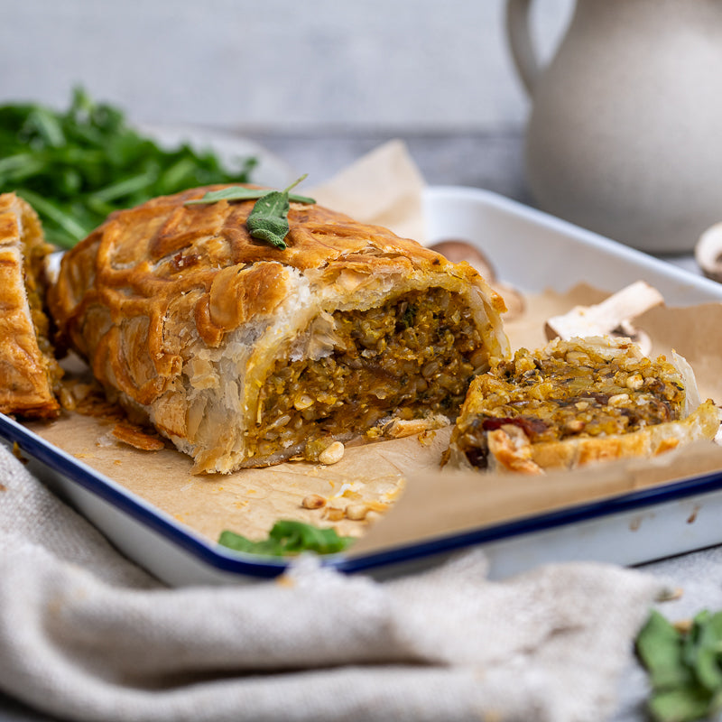 Nat&#39;s Roasted Vegetable Wellington With Porcini Gravy (V)
