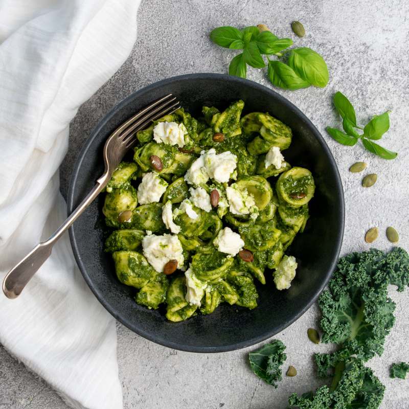 Image of Gavin&#39;s Orecchiette With Basil Kale Pesto &amp; Ricotta (Vg) - FoodSt