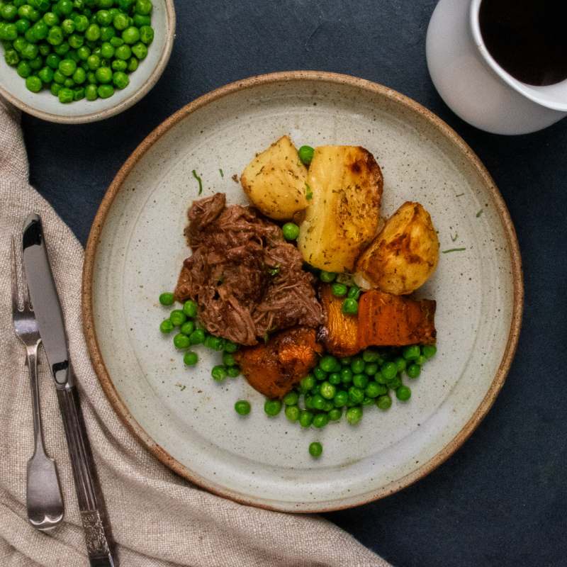 Image of Gavin&#39;s Slow Cooked Beef, Roast Veg &amp; Red Wine Jus - FoodSt