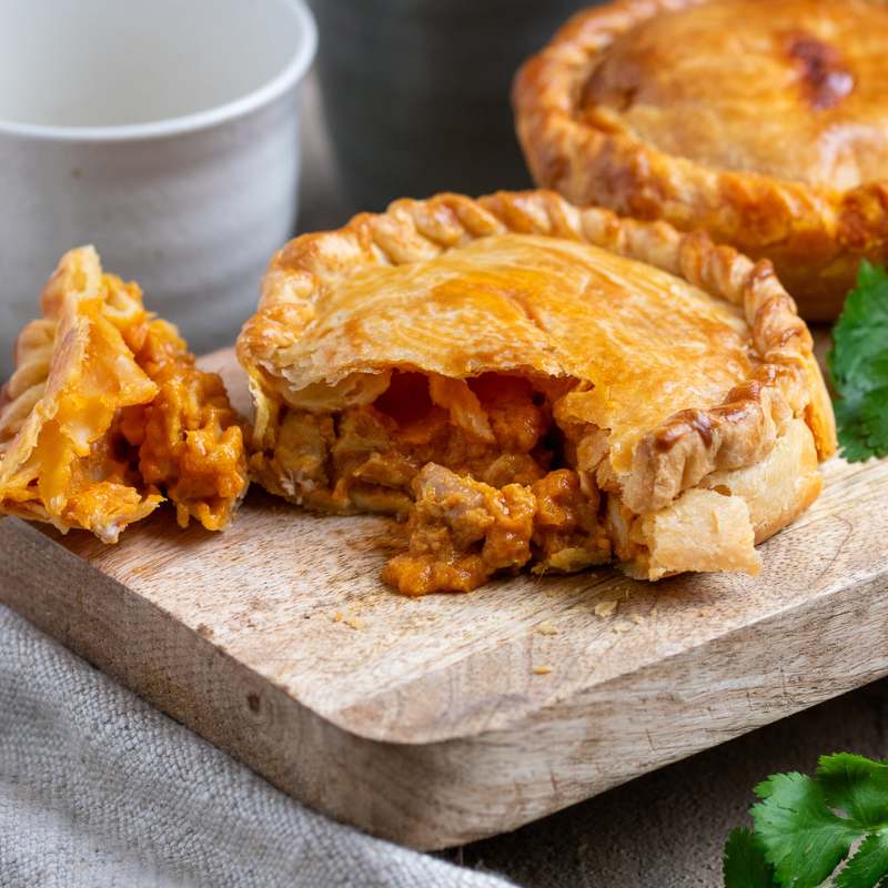 Side view of Chicken Amok Pie