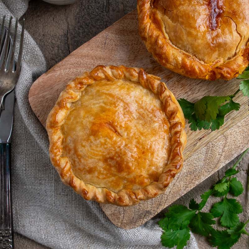 Top view of Chicken Amok Pie