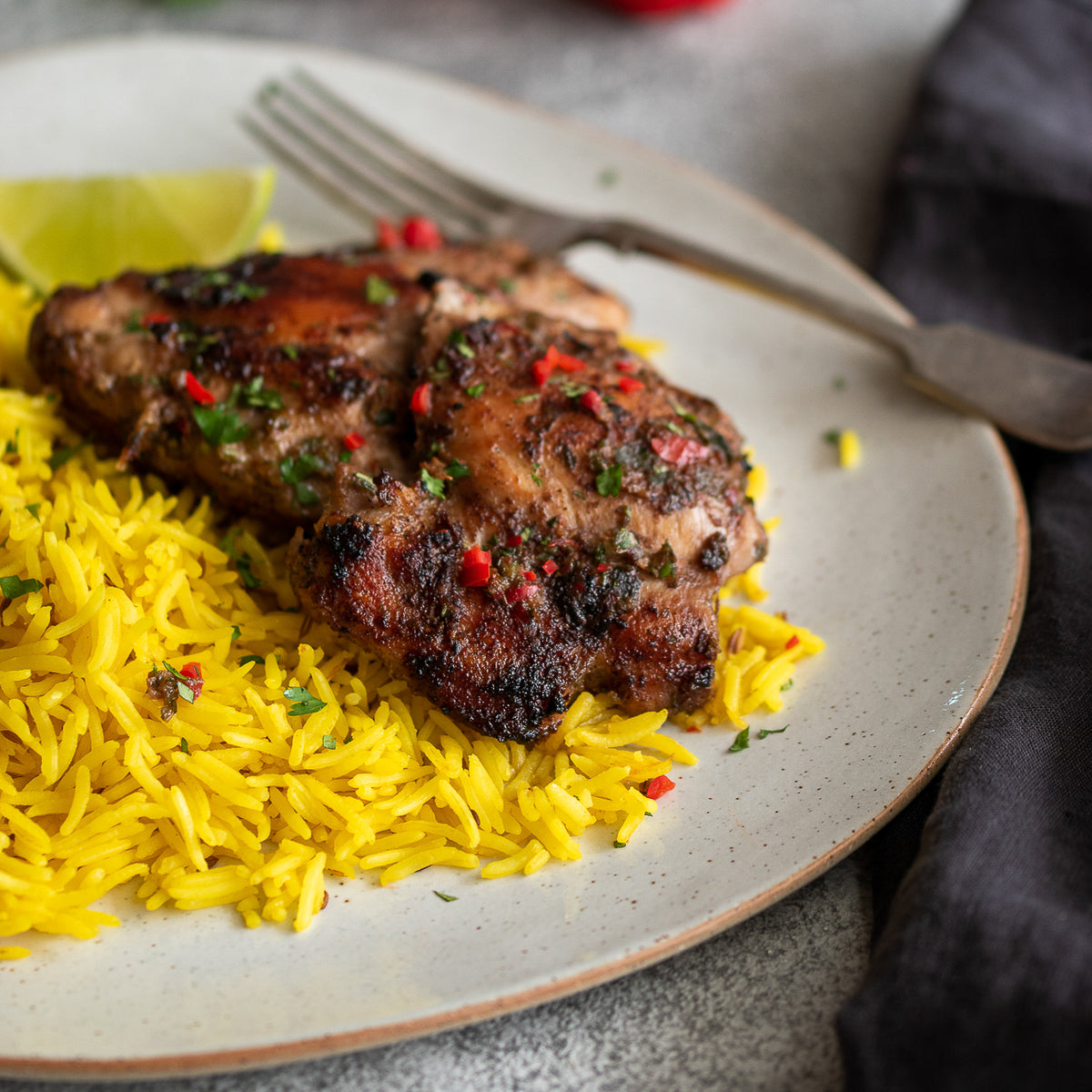 Ryan&#39;s Jamaican Jerk Chicken &amp; Cumin Rice - FoodSt